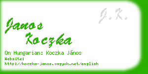 janos koczka business card